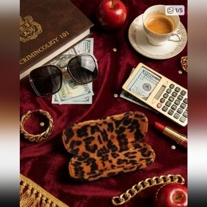 Cheetah Print Eyeglasses Case Brown